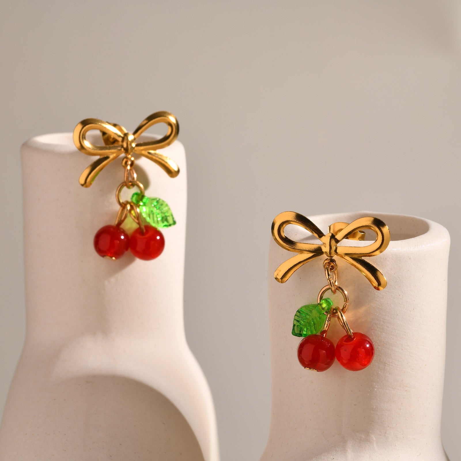 Cherry Bow Earrings