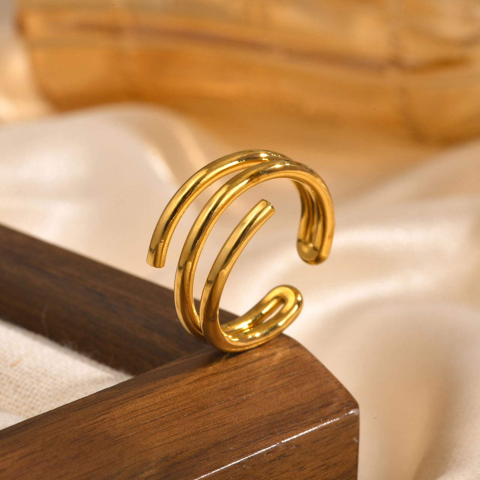 Triple Band Open Ring