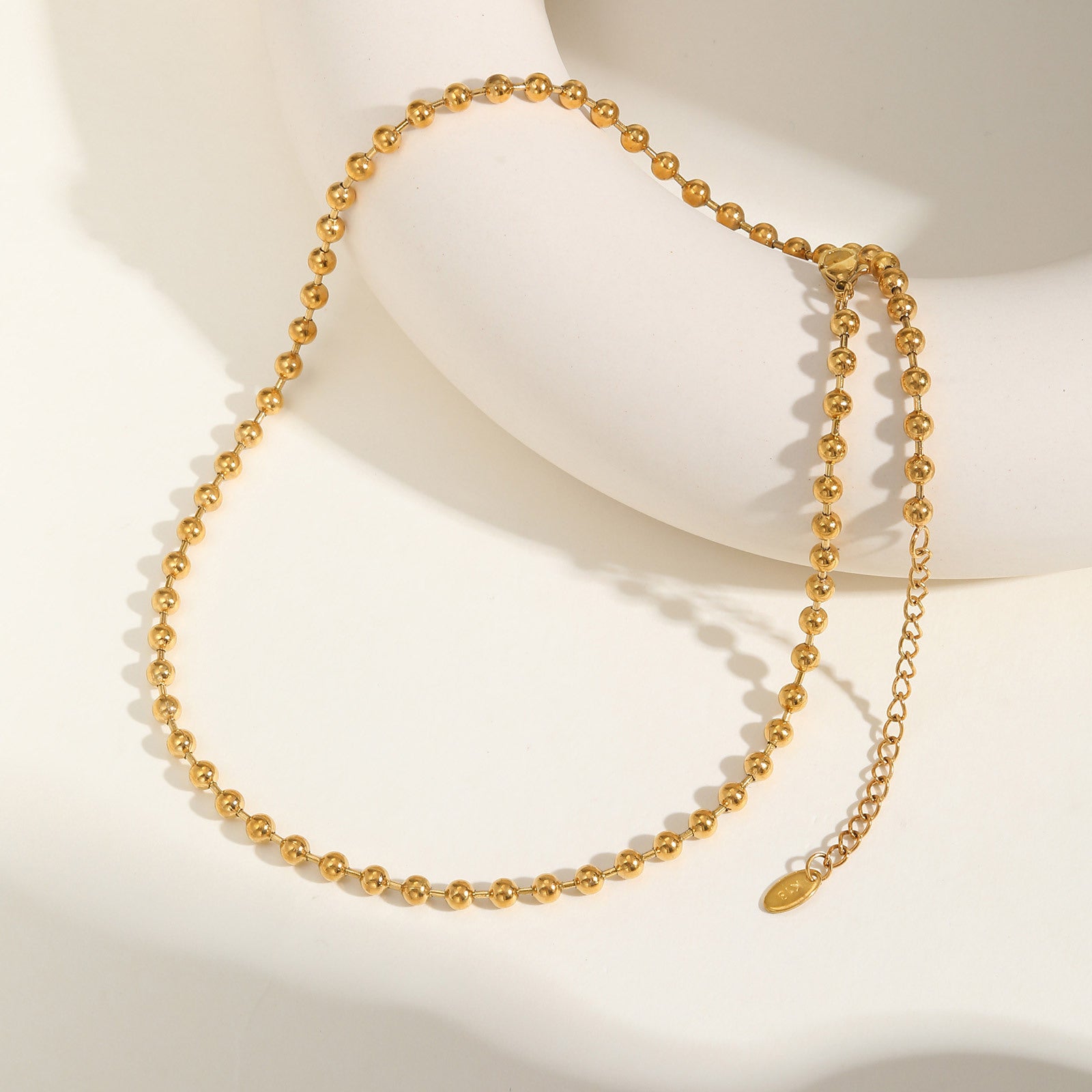 Gold Beaded Chain Necklace
