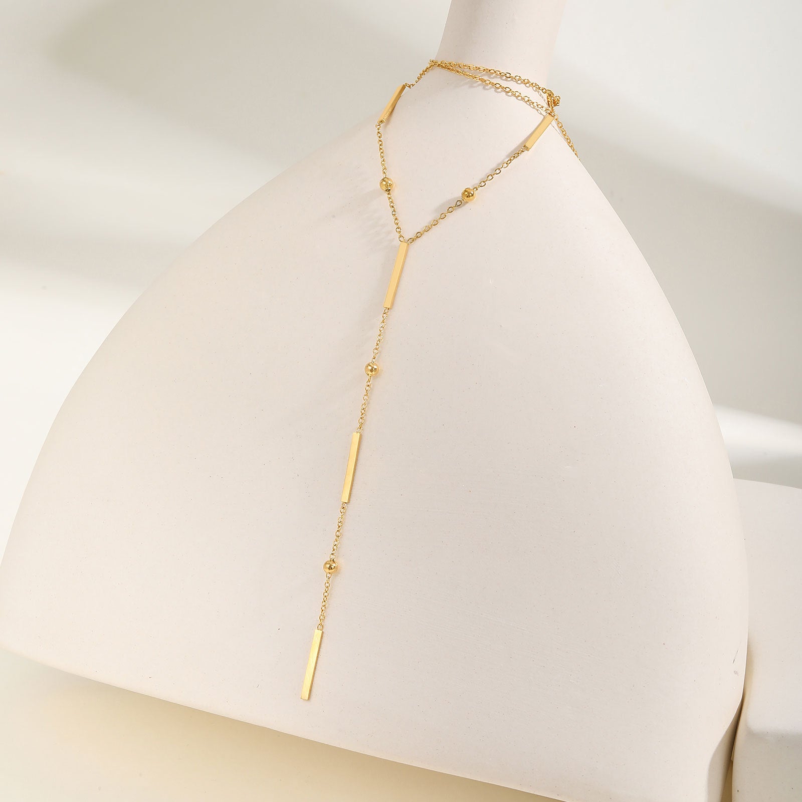 Gold Lariat Y Necklace