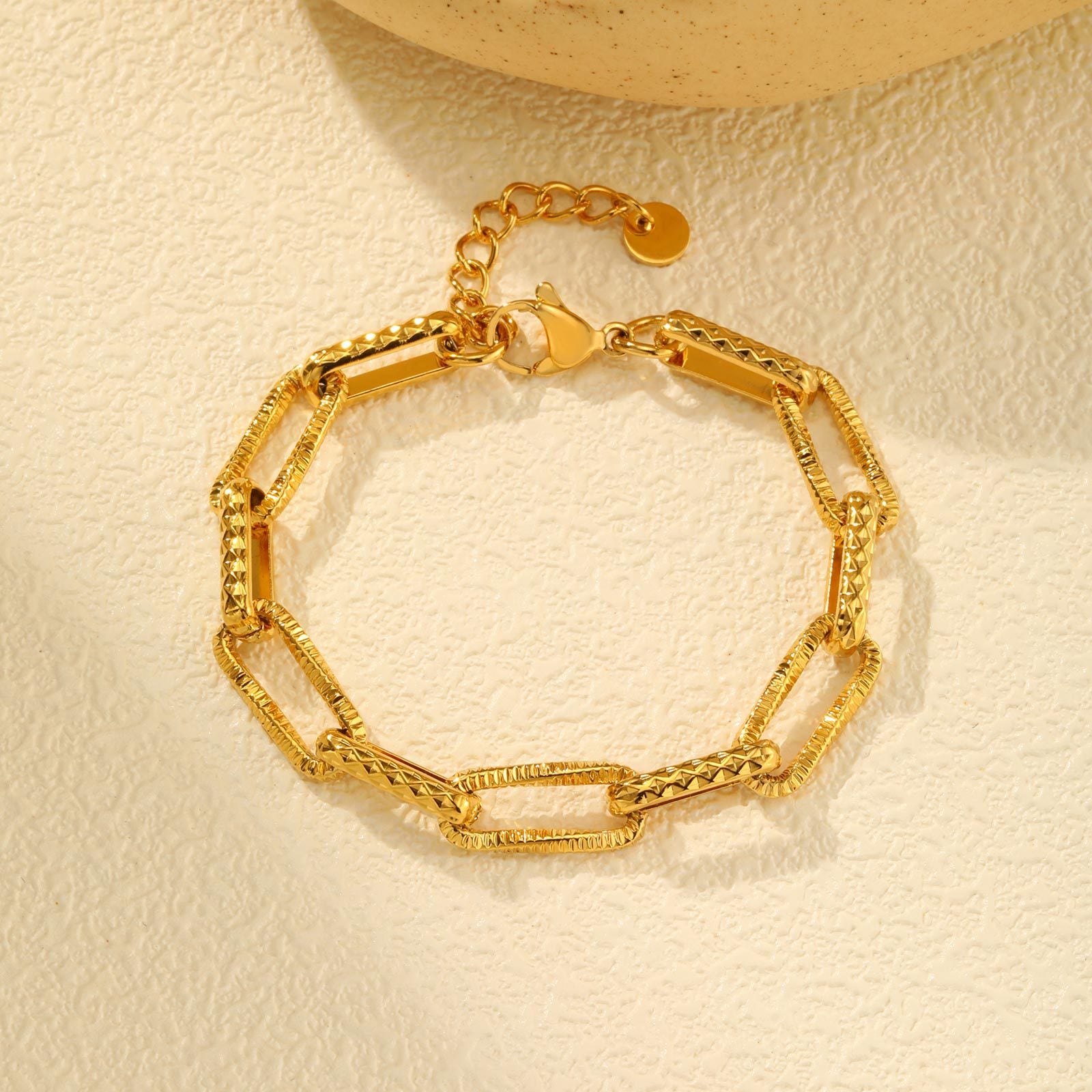 Textured Link Chain Bracelet