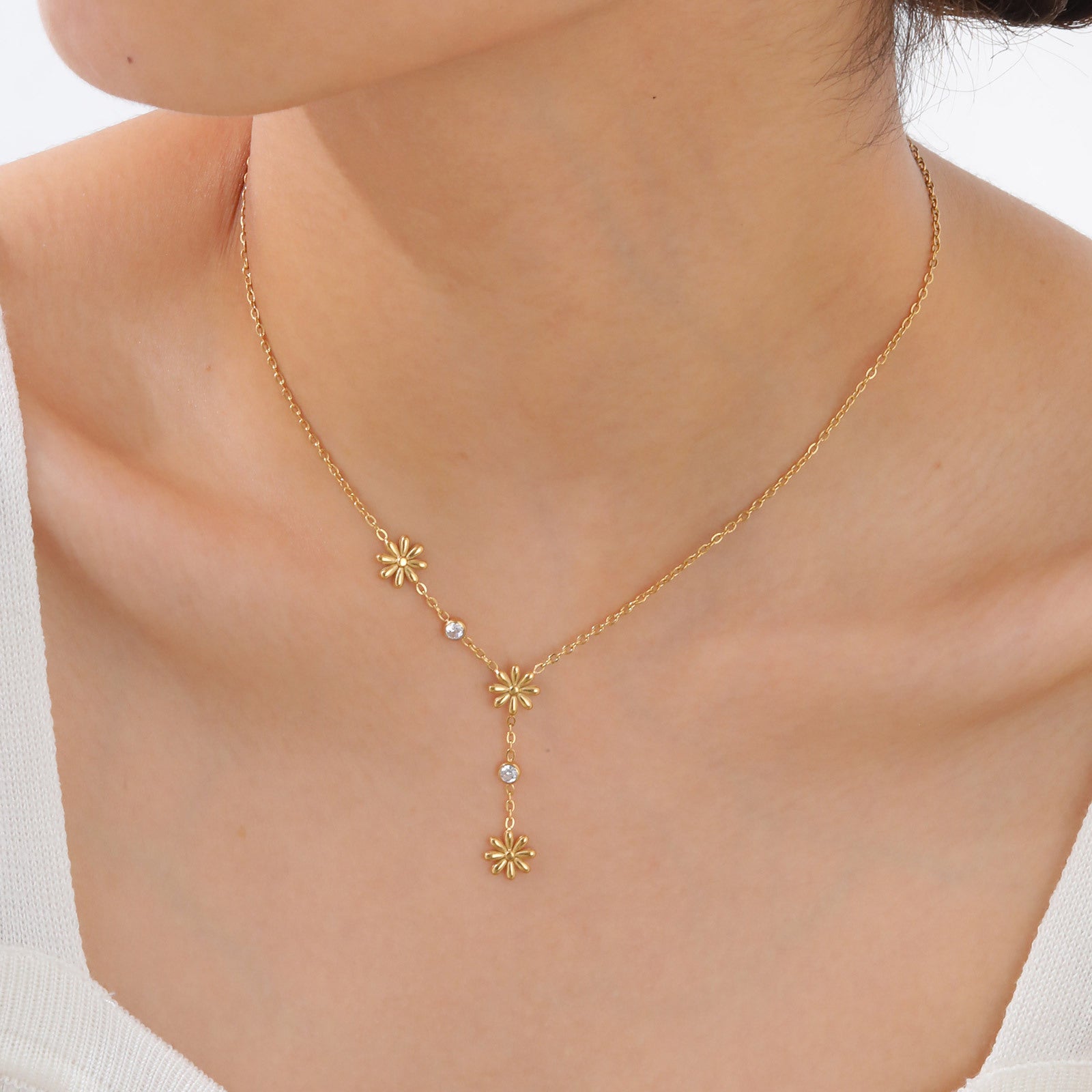 Floral Drop Necklace