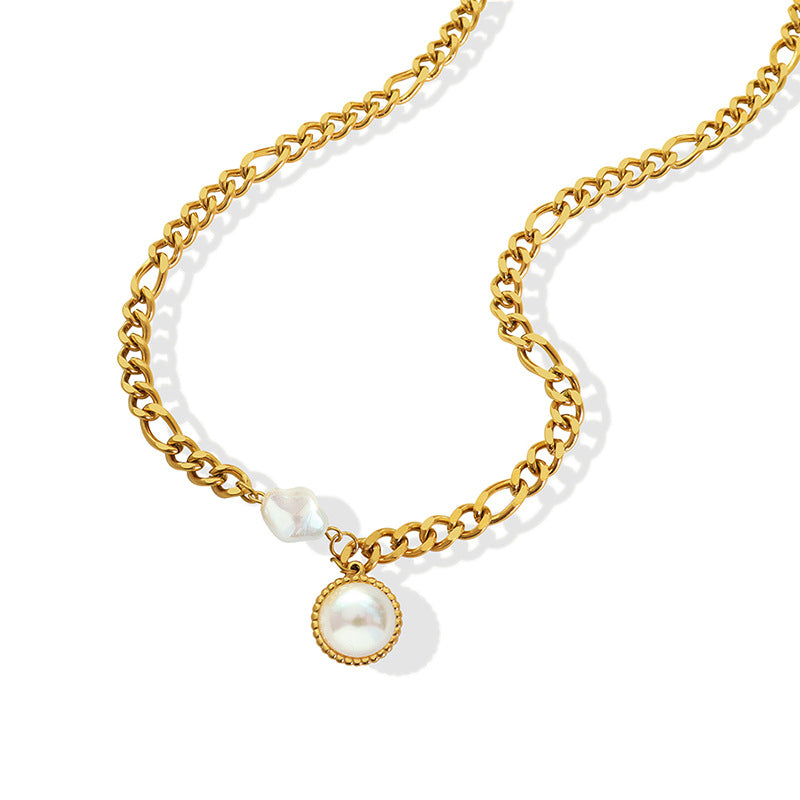 Pearl Medallion Chain Necklace