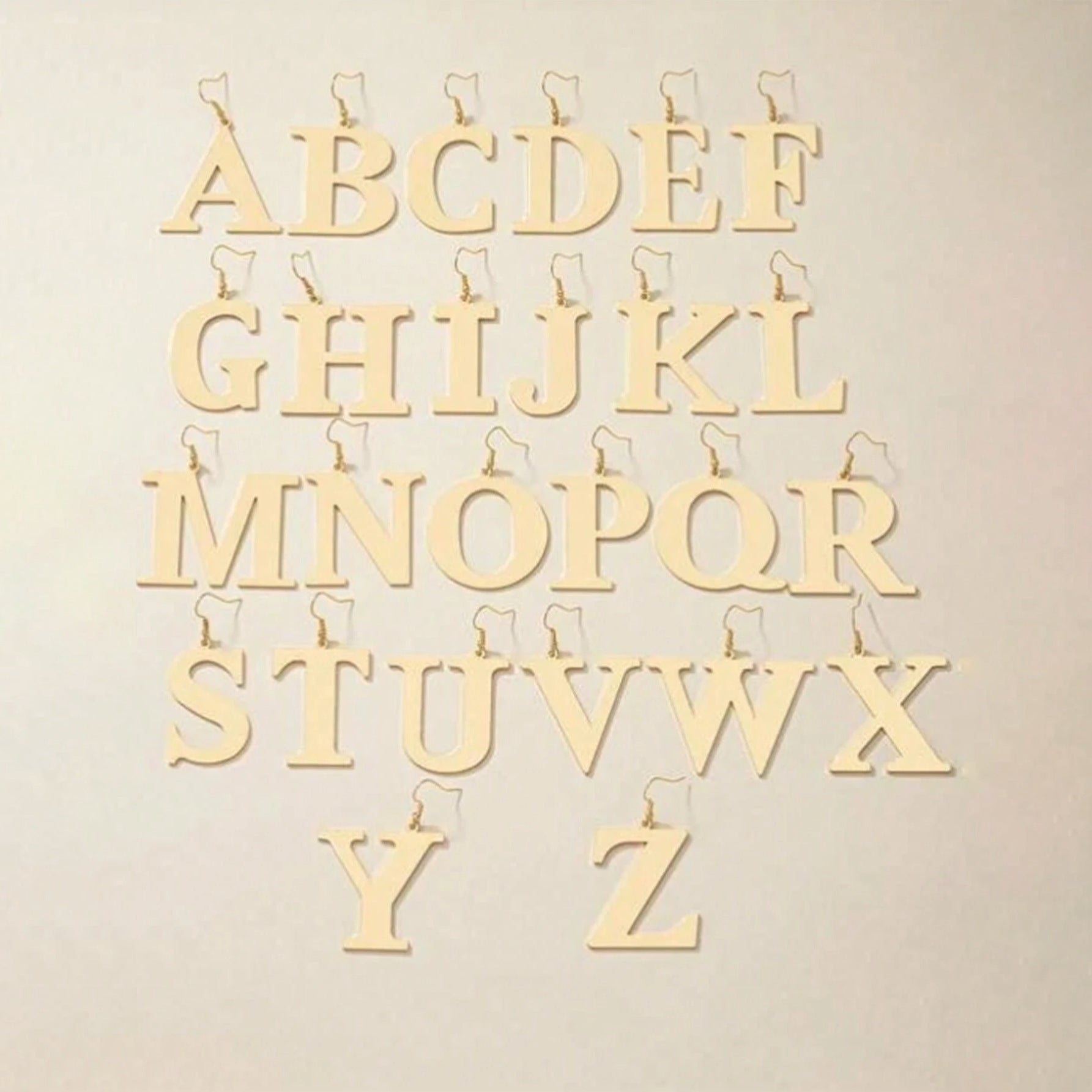 Large Gold Initial Drop Earrings