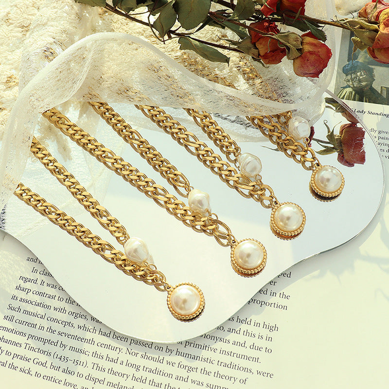 Pearl Medallion Chain Necklace