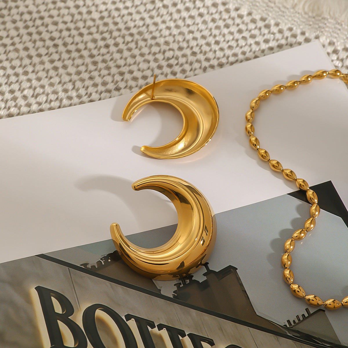 Crescent Hoop Earrings