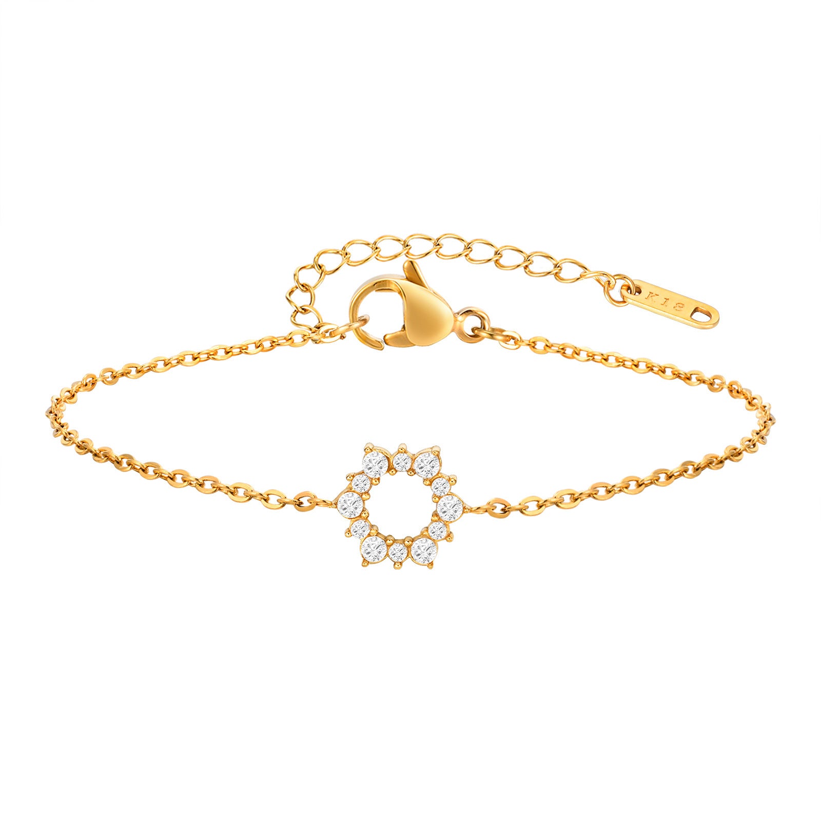 Zircon Circle Chain Bracelet