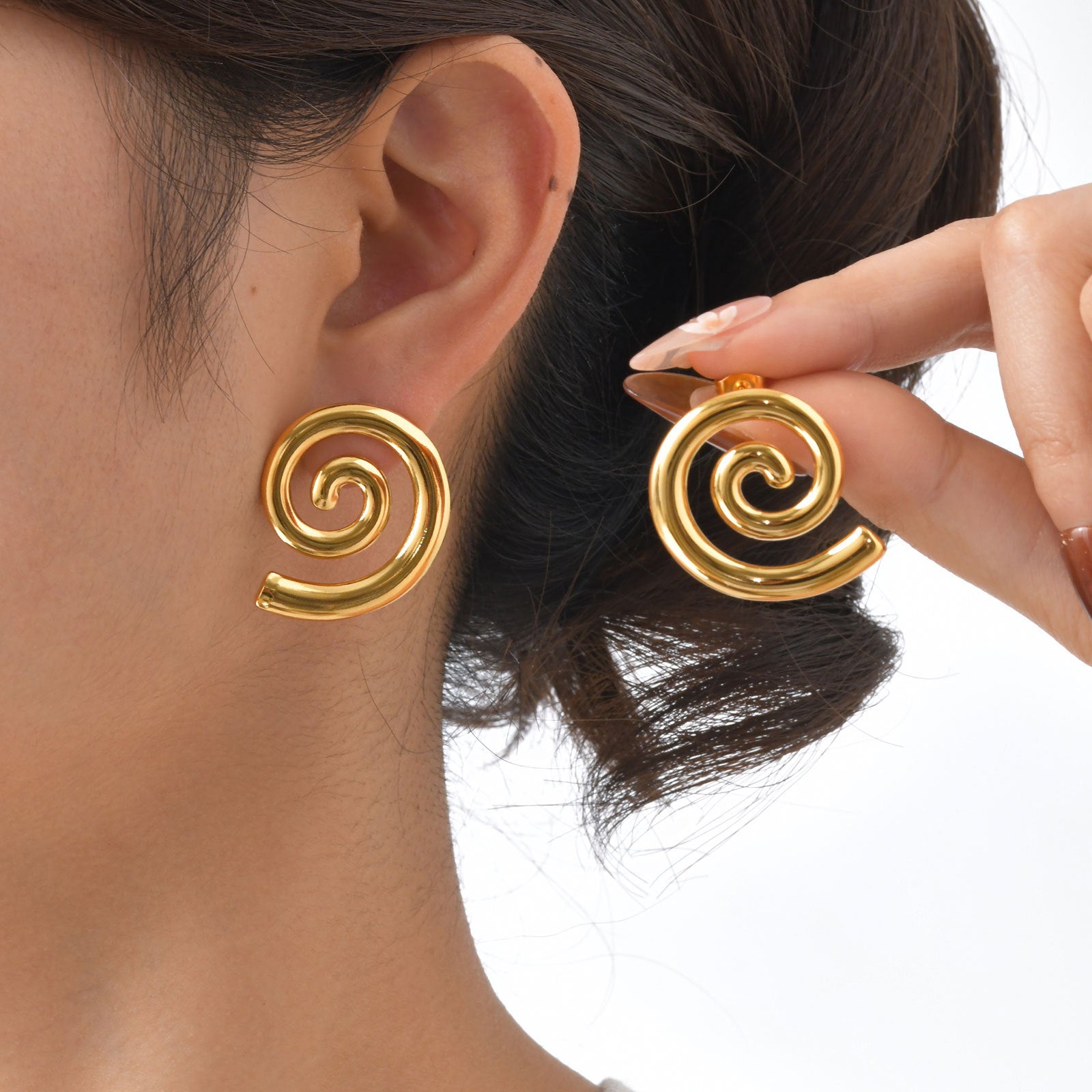 Gold Spiral Earrings