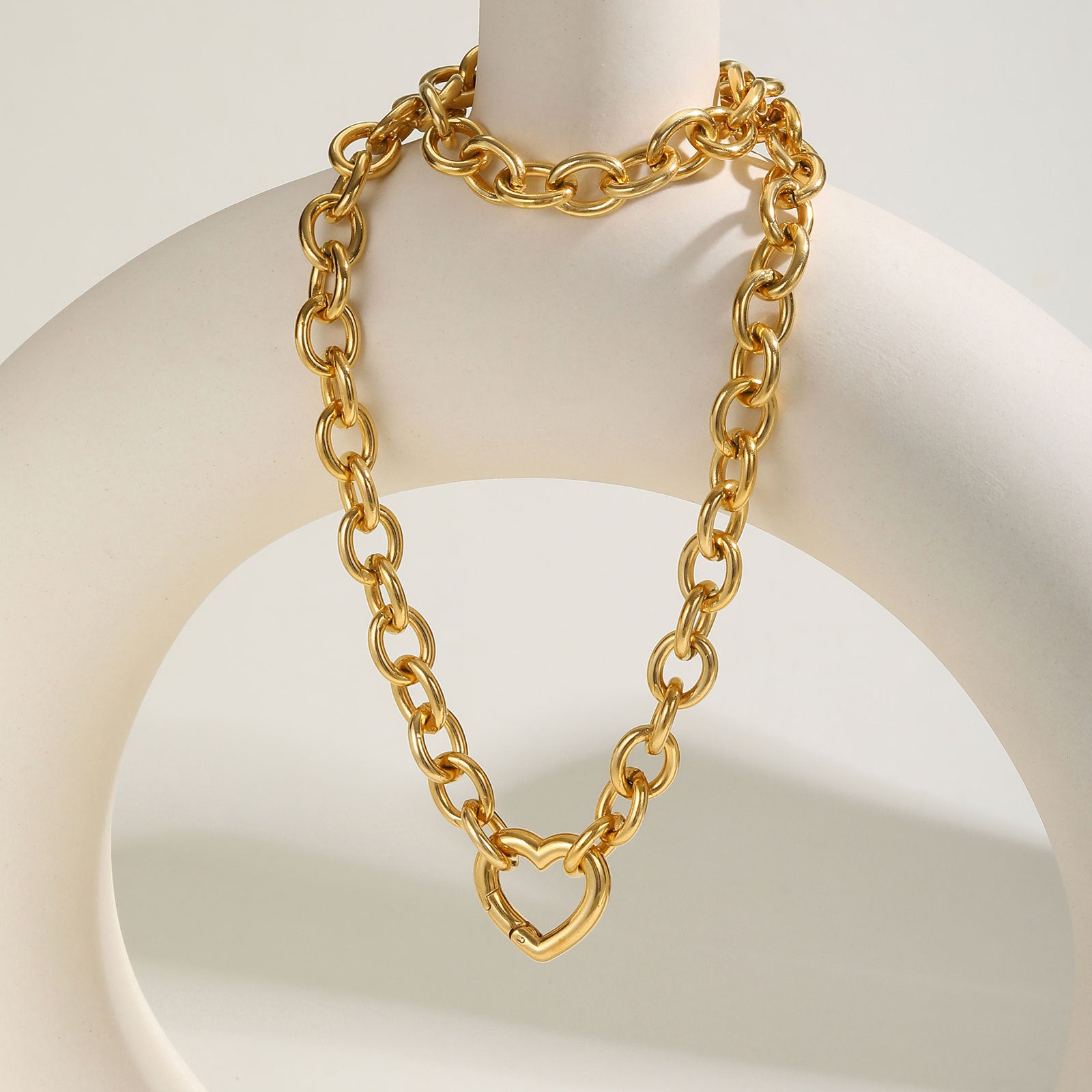 Chunky Heart Chain Necklace