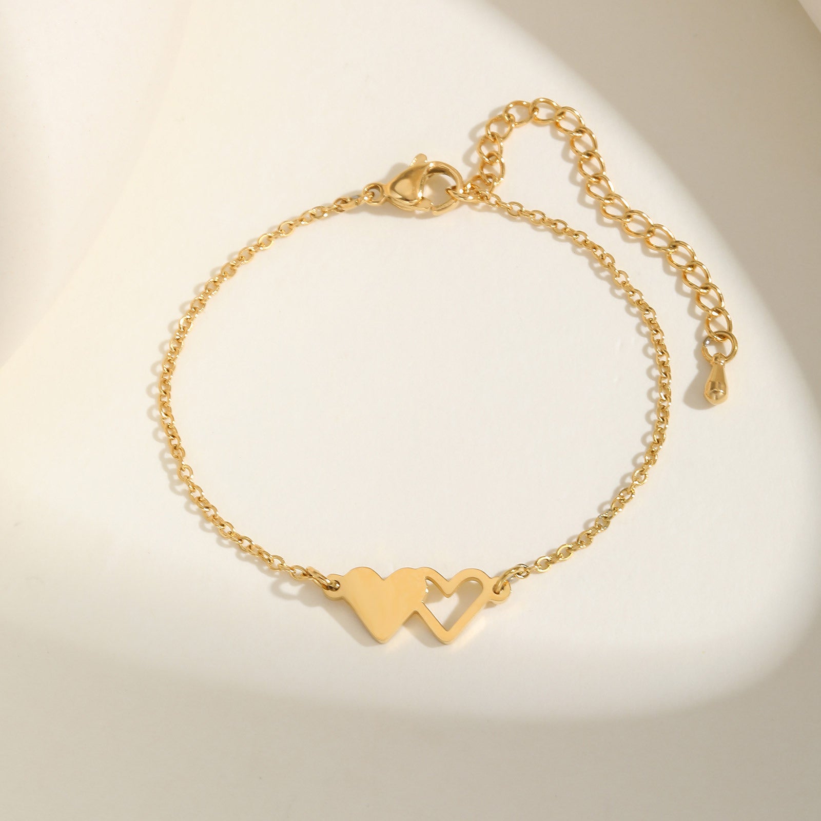 Double Heart Chain Bracelet
