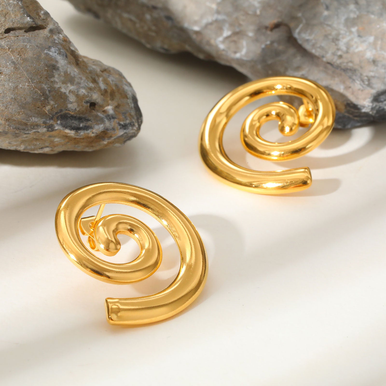 Gold Spiral Earrings