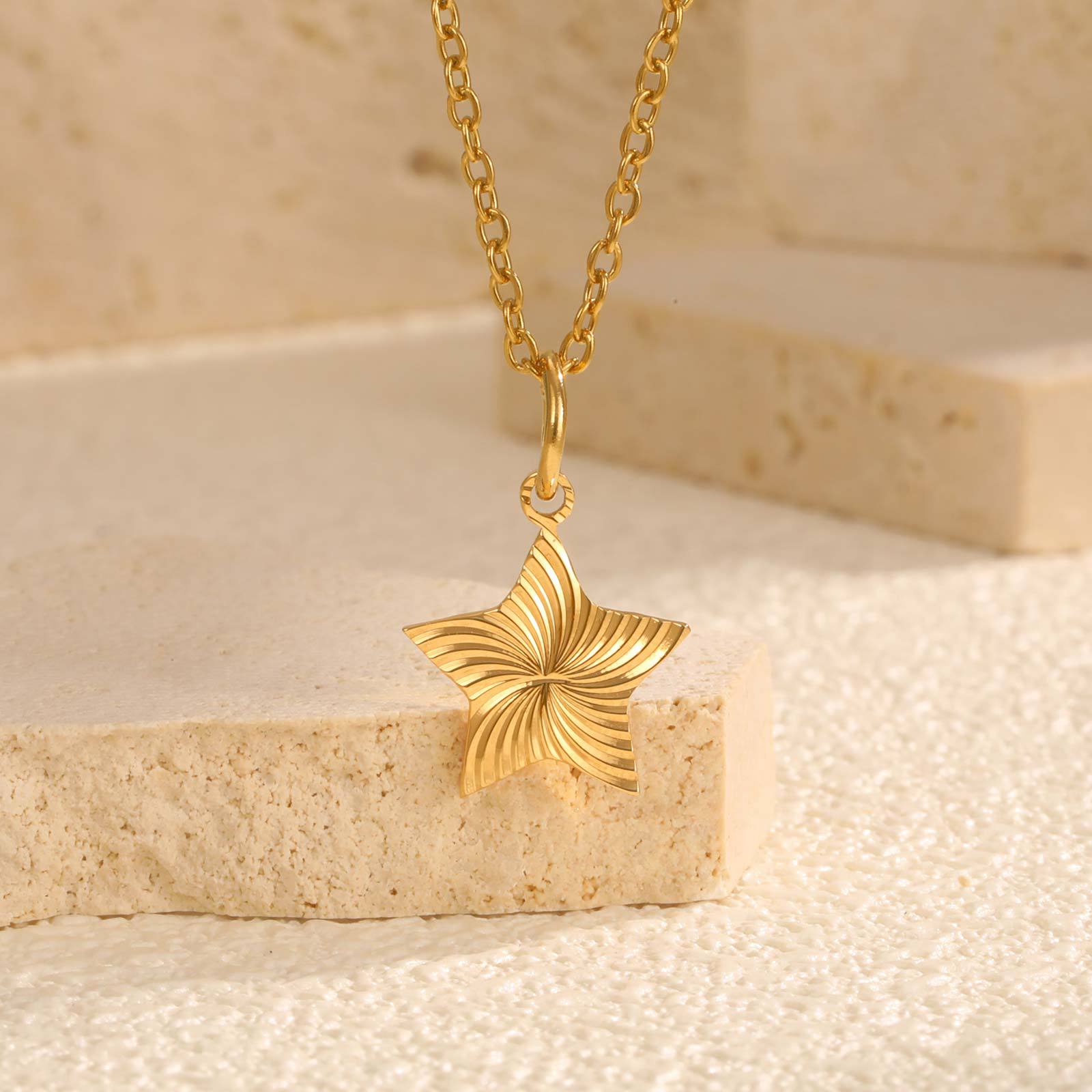 Textured Star Necklace