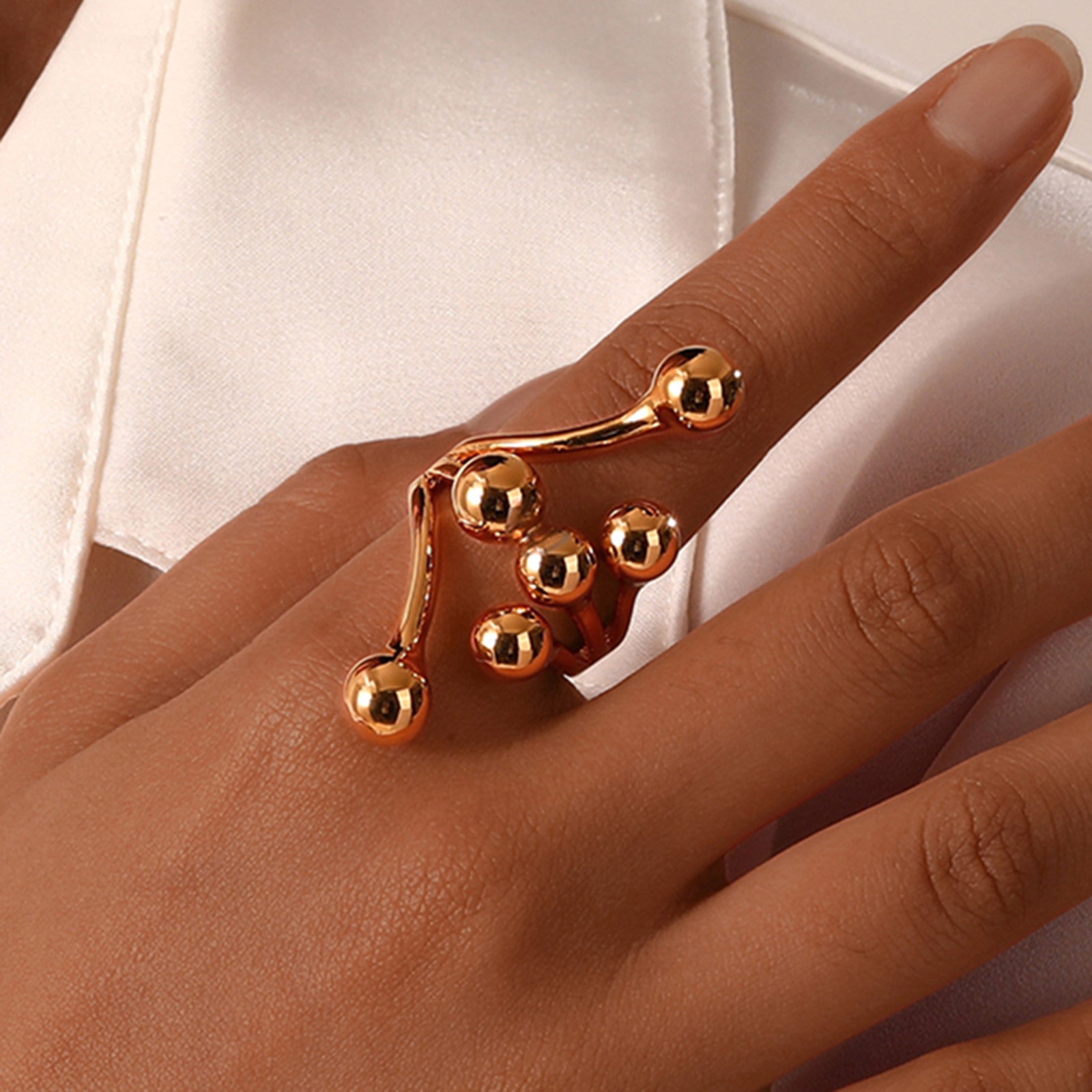 Statement Gold Ball Ring