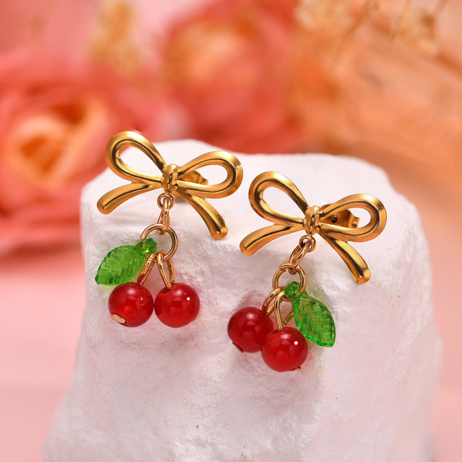 Cherry Bow Earrings