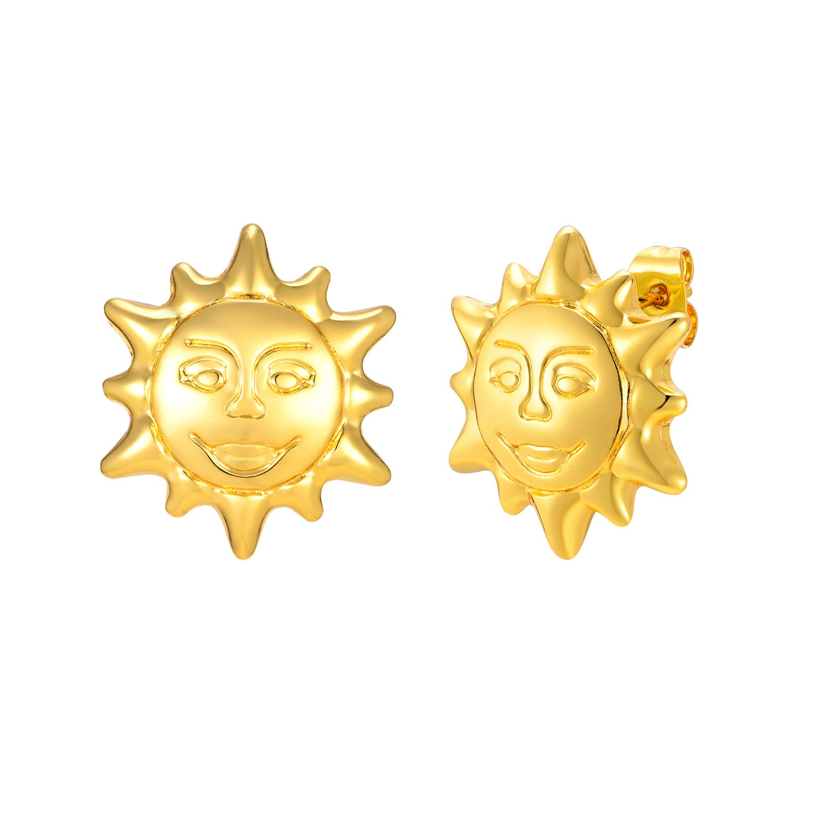 Sun Face Stud Earrings