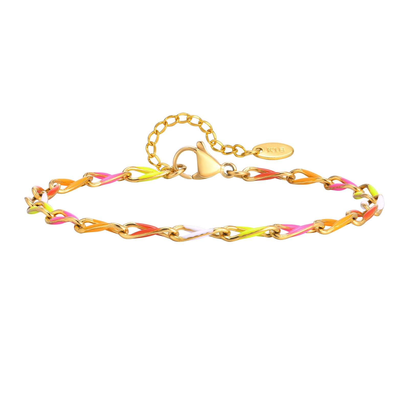 Colorful Enamel Chain Bracelet