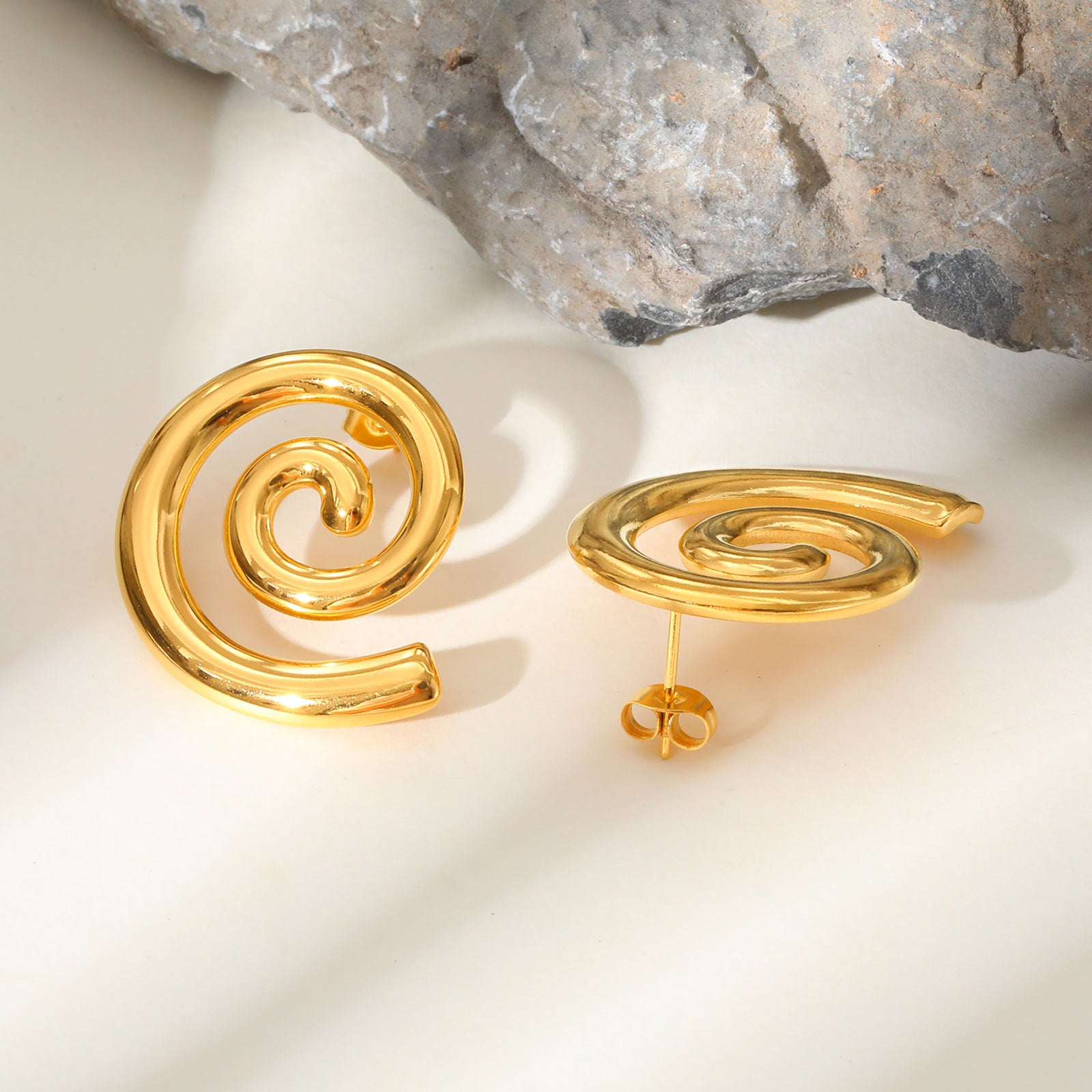 Gold Spiral Earrings
