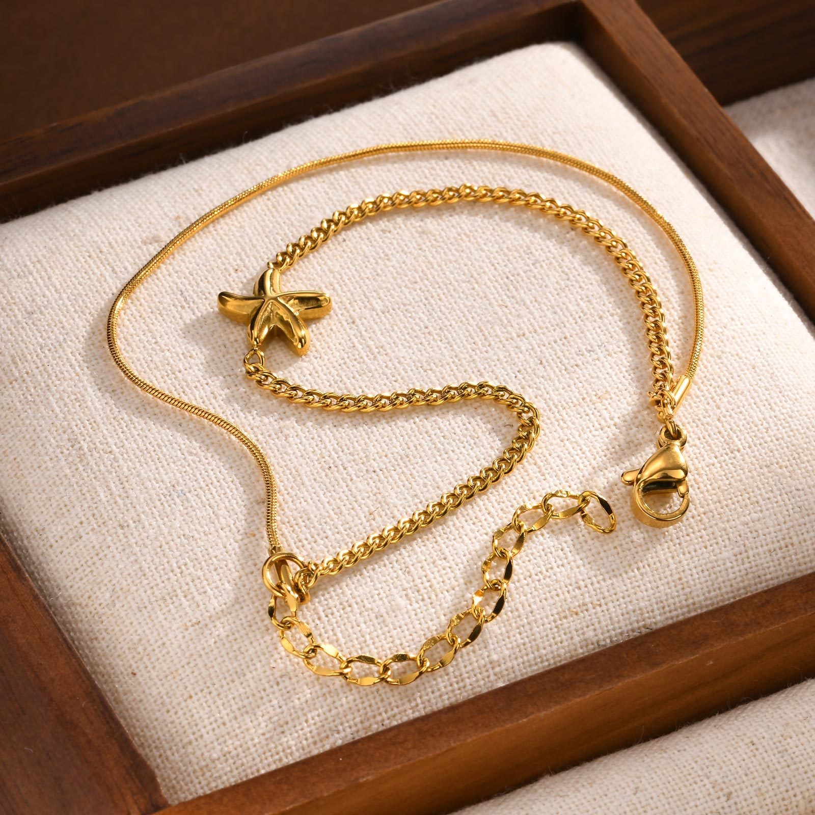 Starfish Double Chain Bracelet