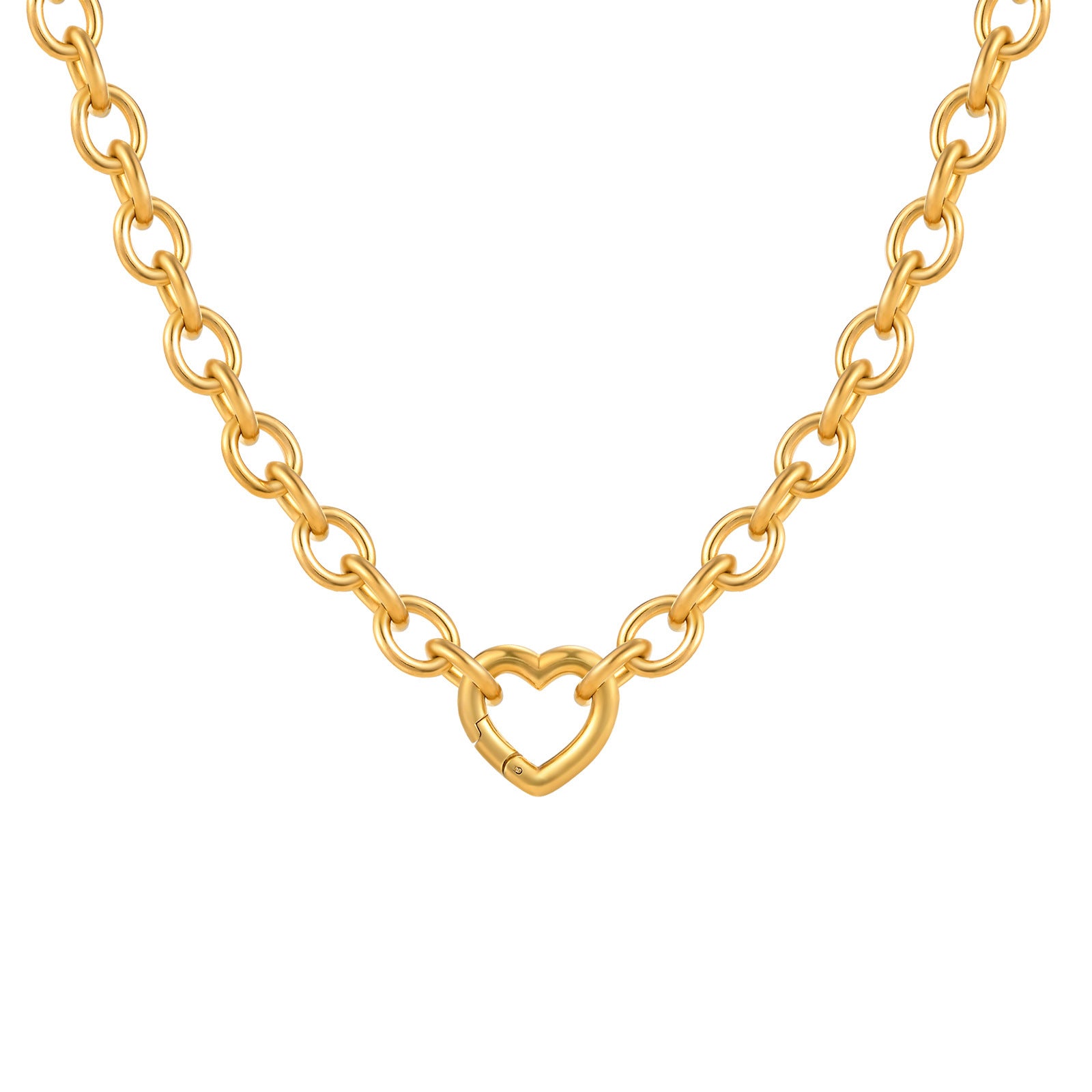 Chunky Heart Chain Necklace