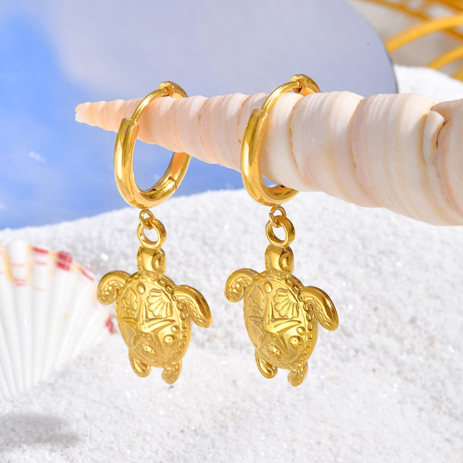 Turtle Drop Earrings