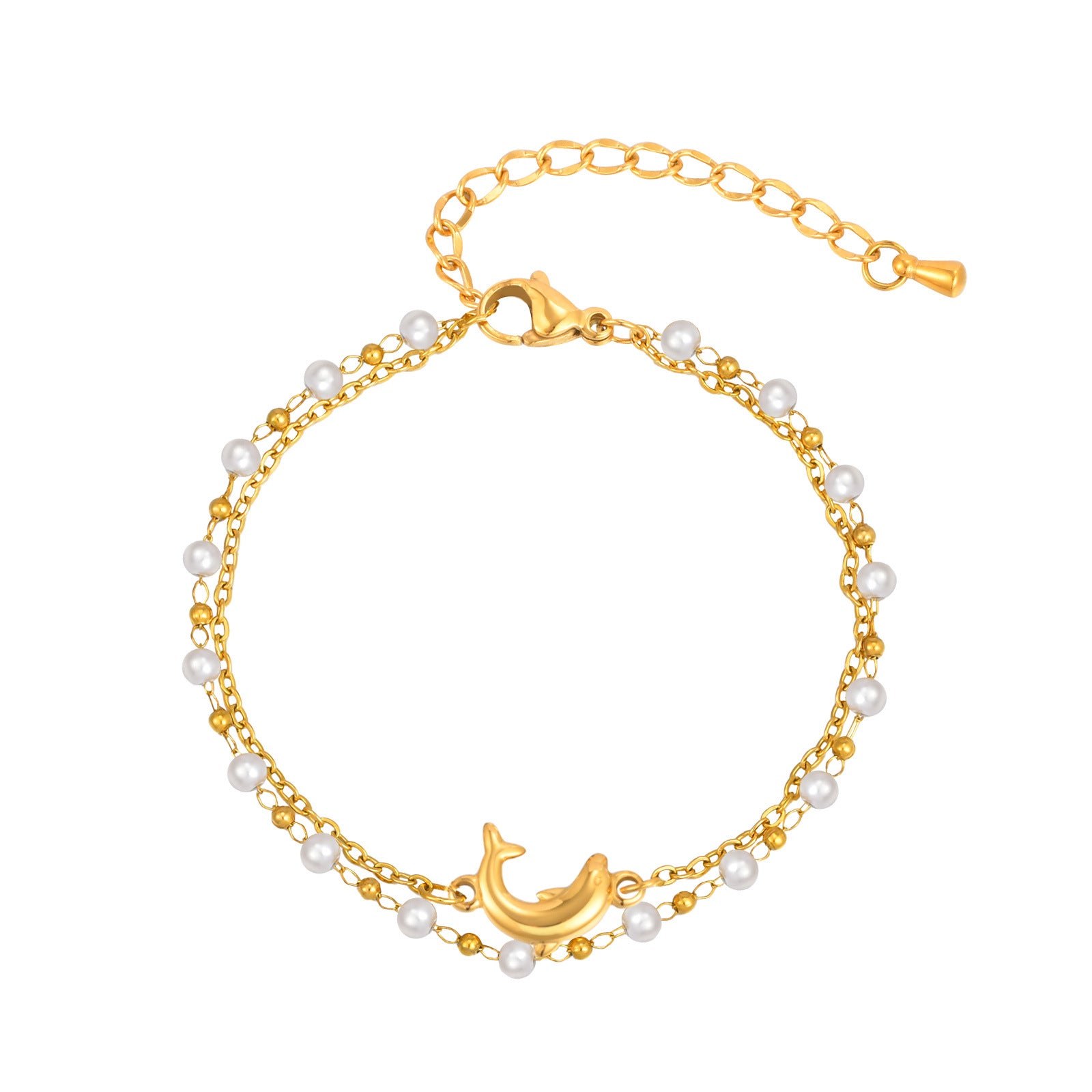 Double Chain Dolphin Bracelet