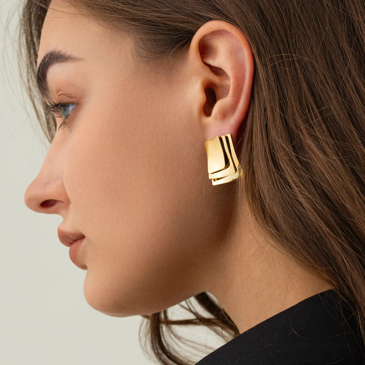 Layered Square Earrings