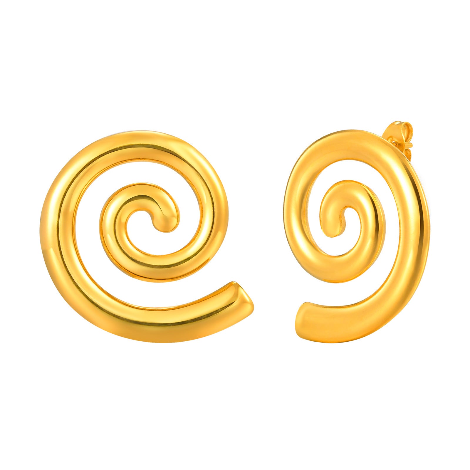 Gold Spiral Earrings