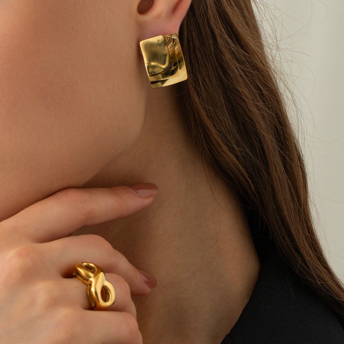Layered Square Earrings