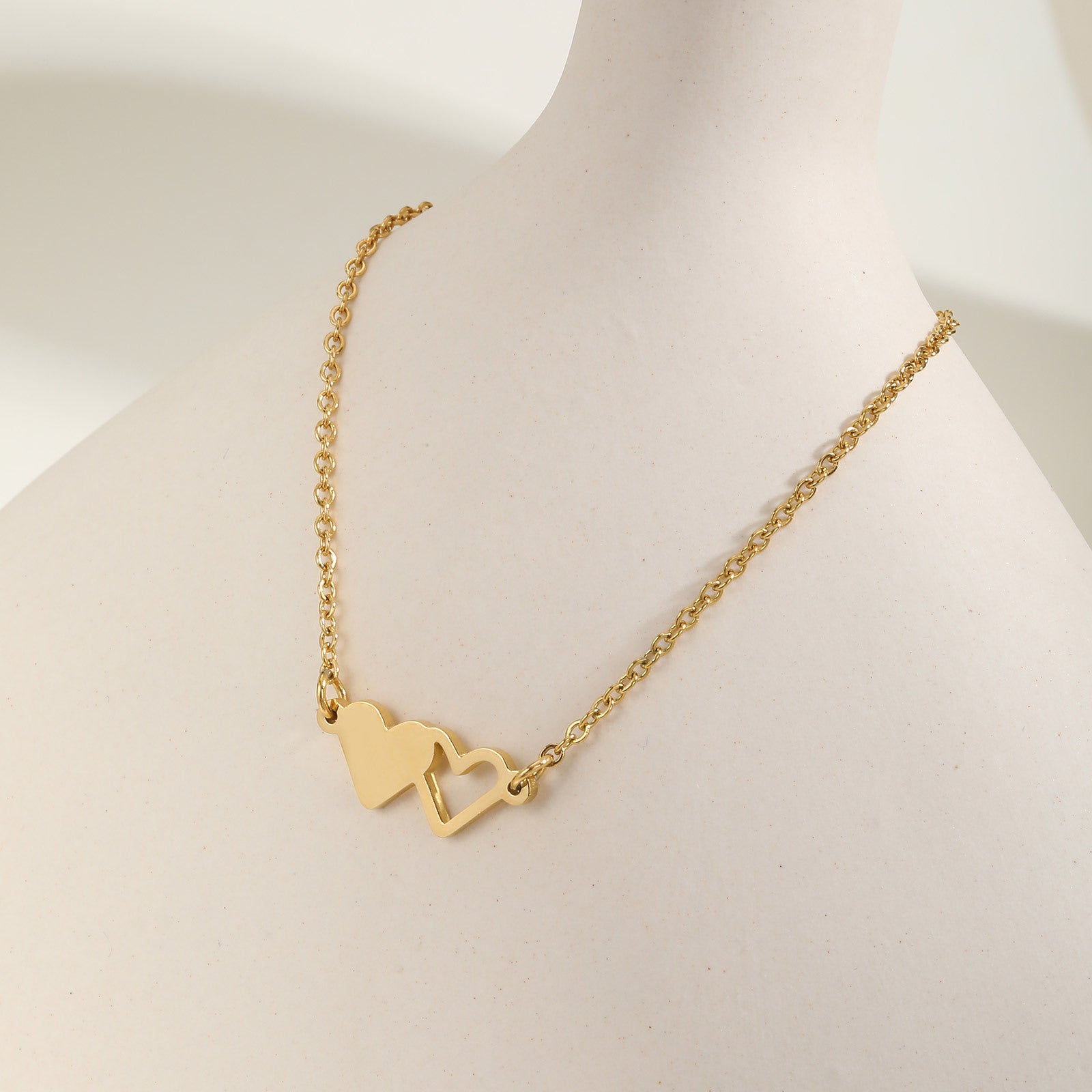 Double Heart Chain Bracelet