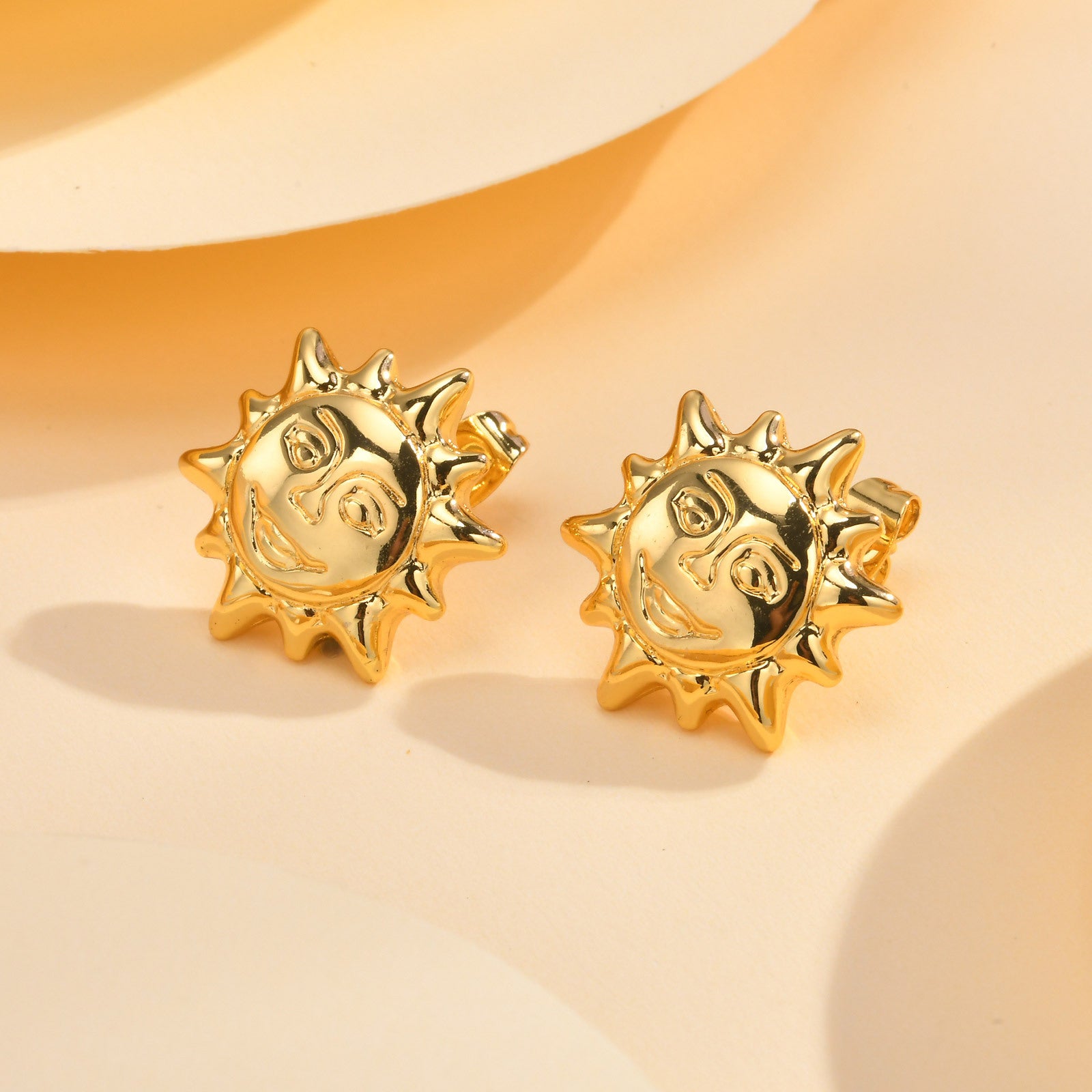 Sun Face Stud Earrings