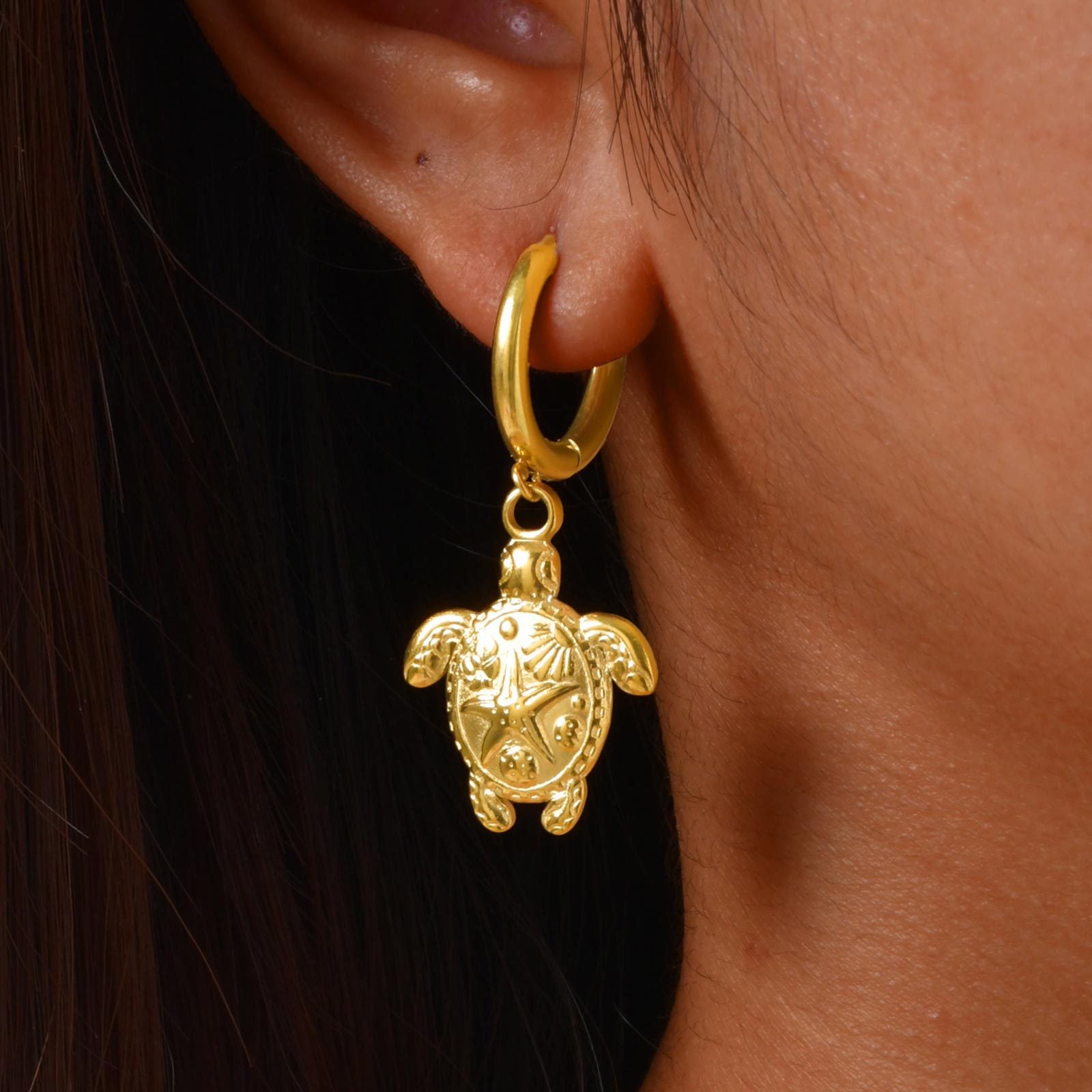 Turtle Drop Earrings