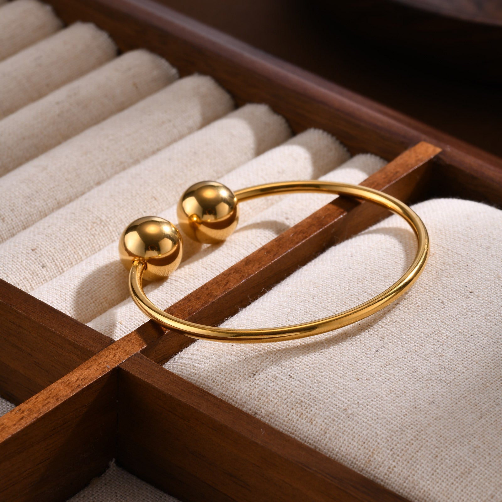 Gold Ball Cuff Bracelet