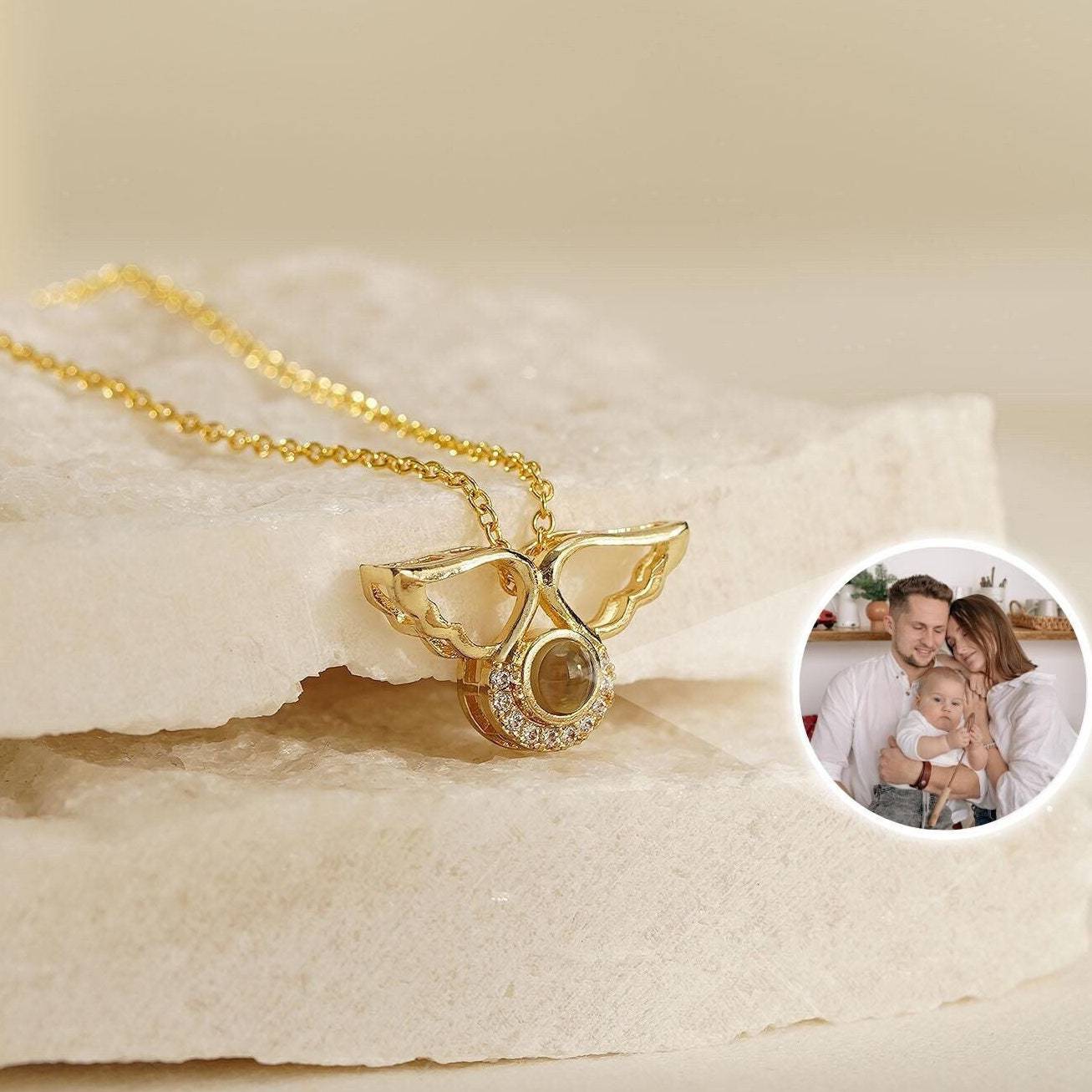 Angel Wings Photo Necklace
