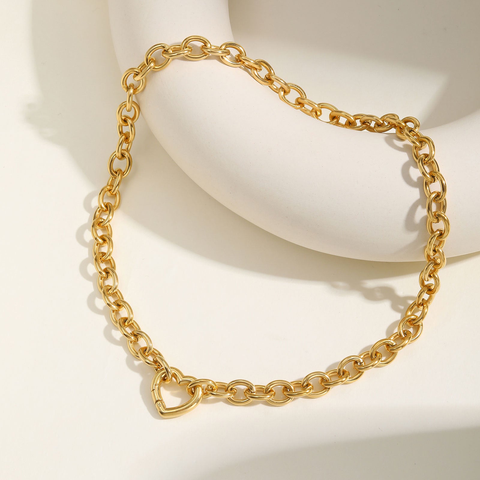 Chunky Heart Chain Necklace