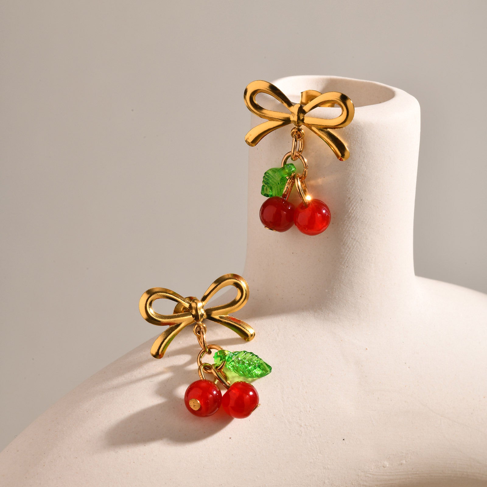 Cherry Bow Earrings