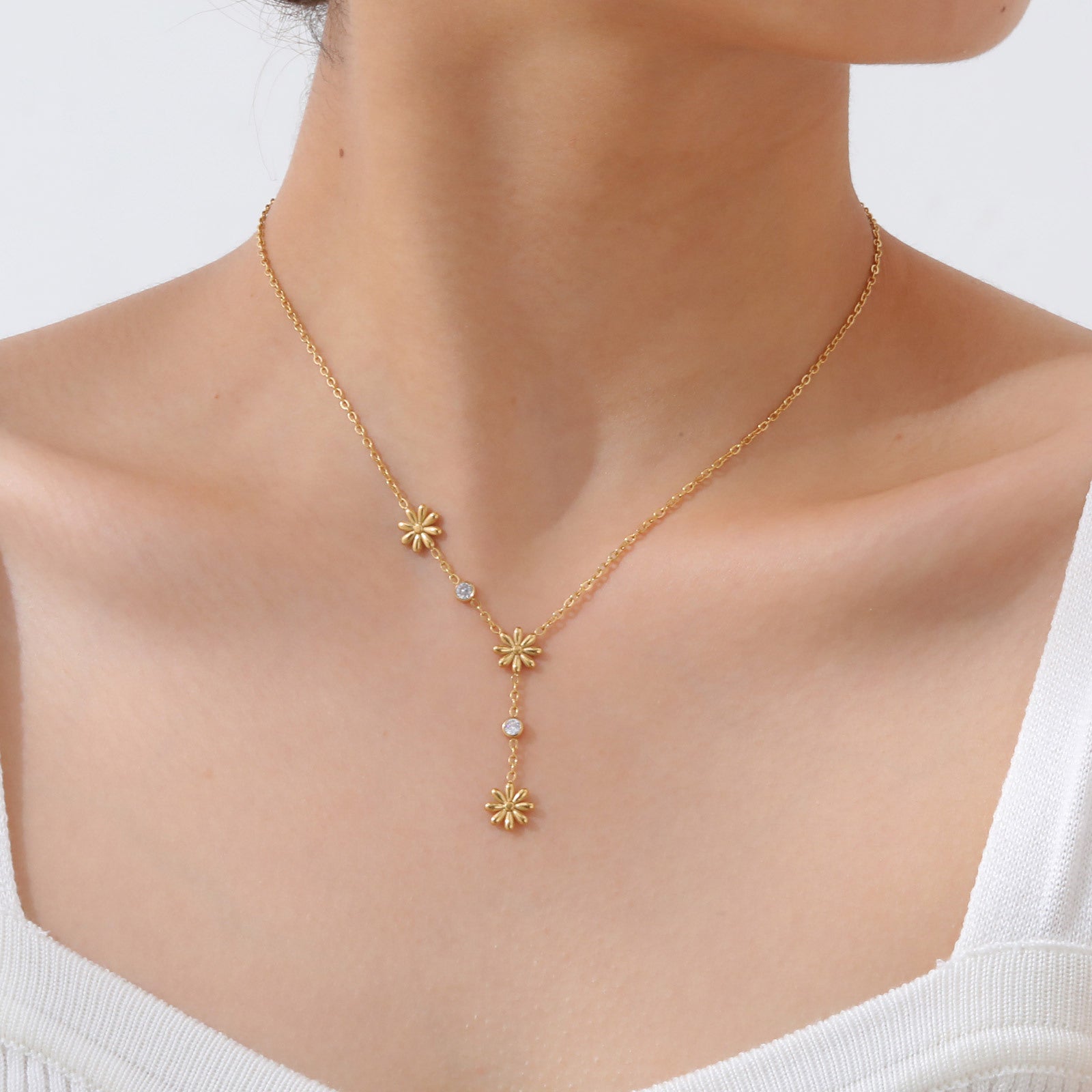 Floral Drop Necklace