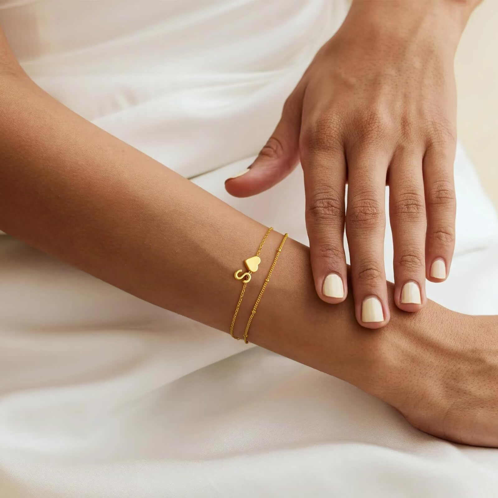Heart Initial Bracelet