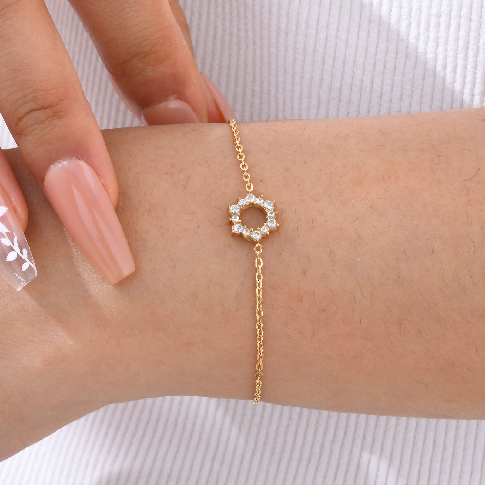 Zircon Circle Chain Bracelet