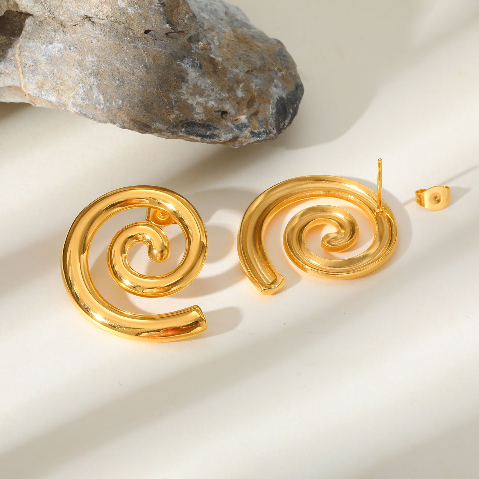 Gold Spiral Earrings