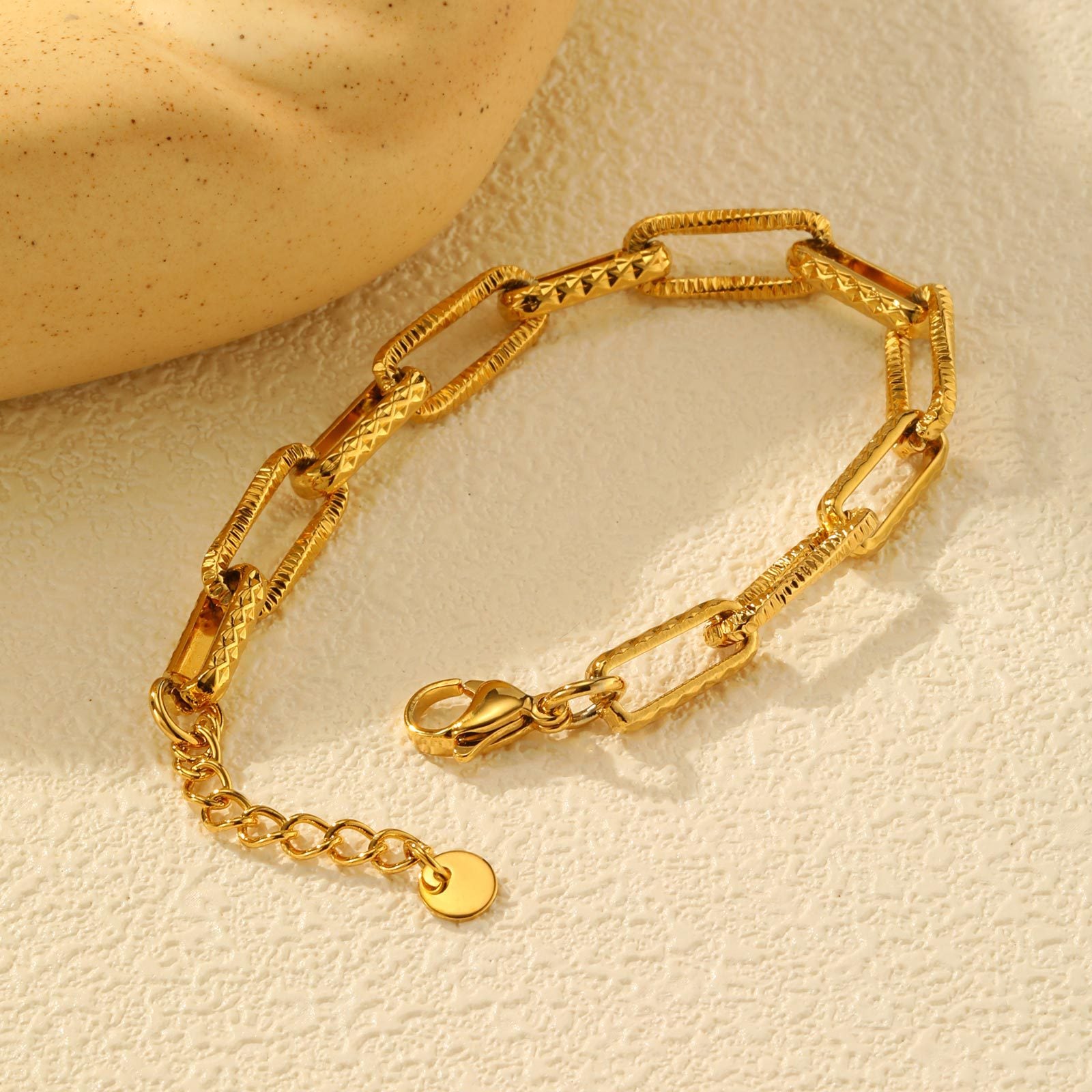 Textured Link Chain Bracelet