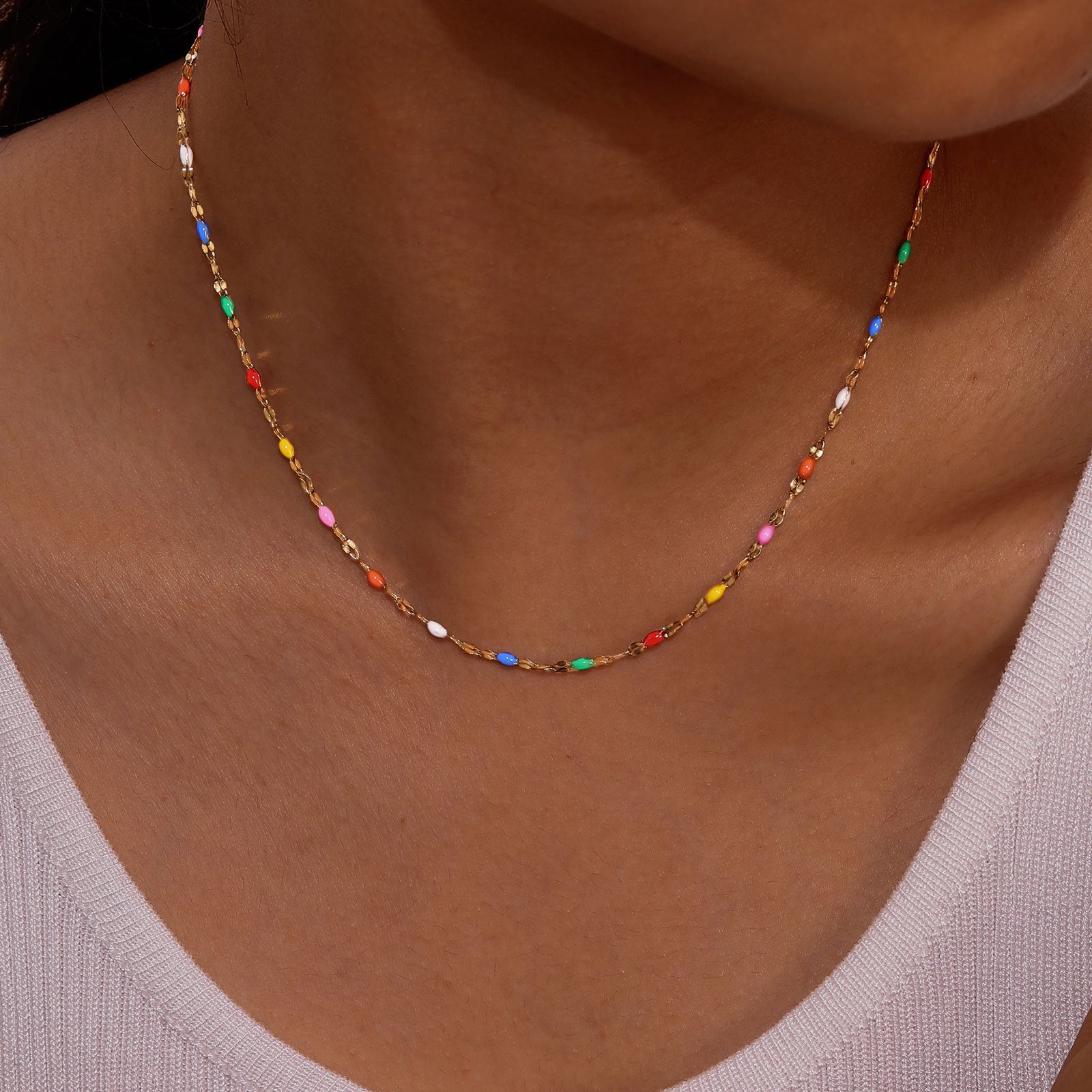 Sunburst Color Bead Necklace