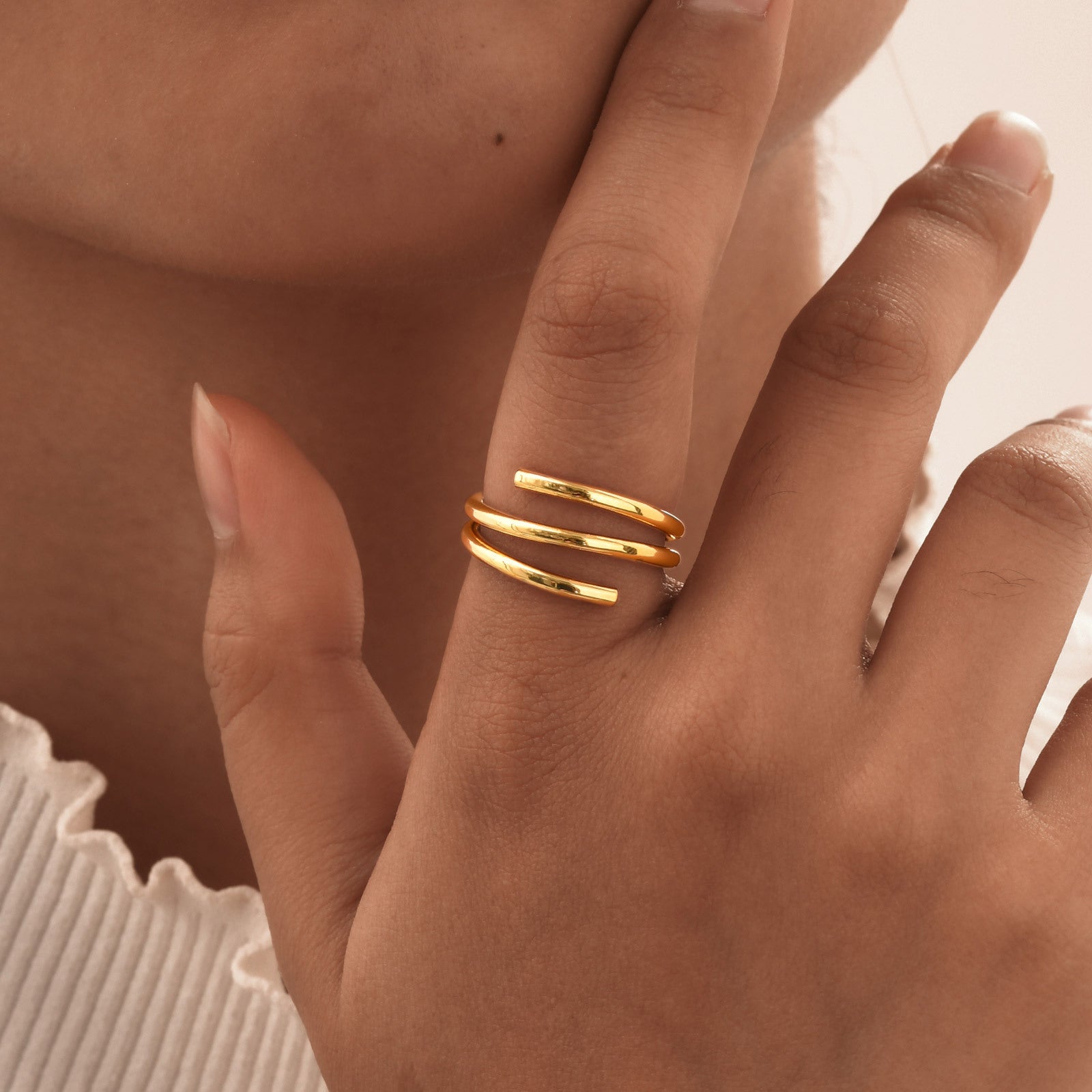 Triple Band Open Ring