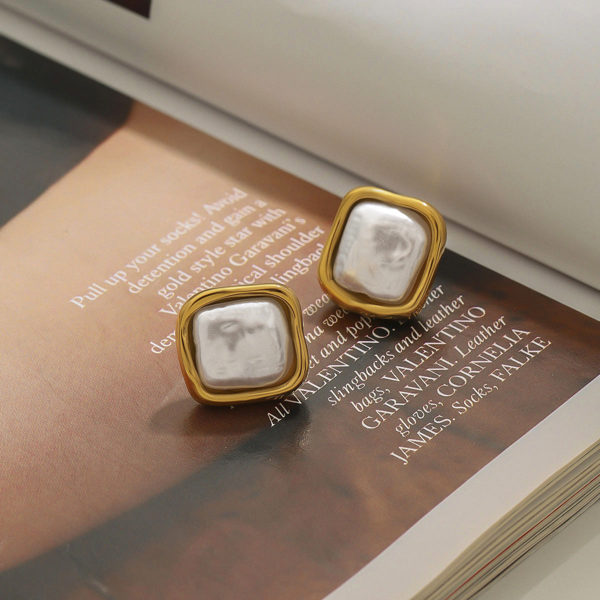 Square Pearl Earrings