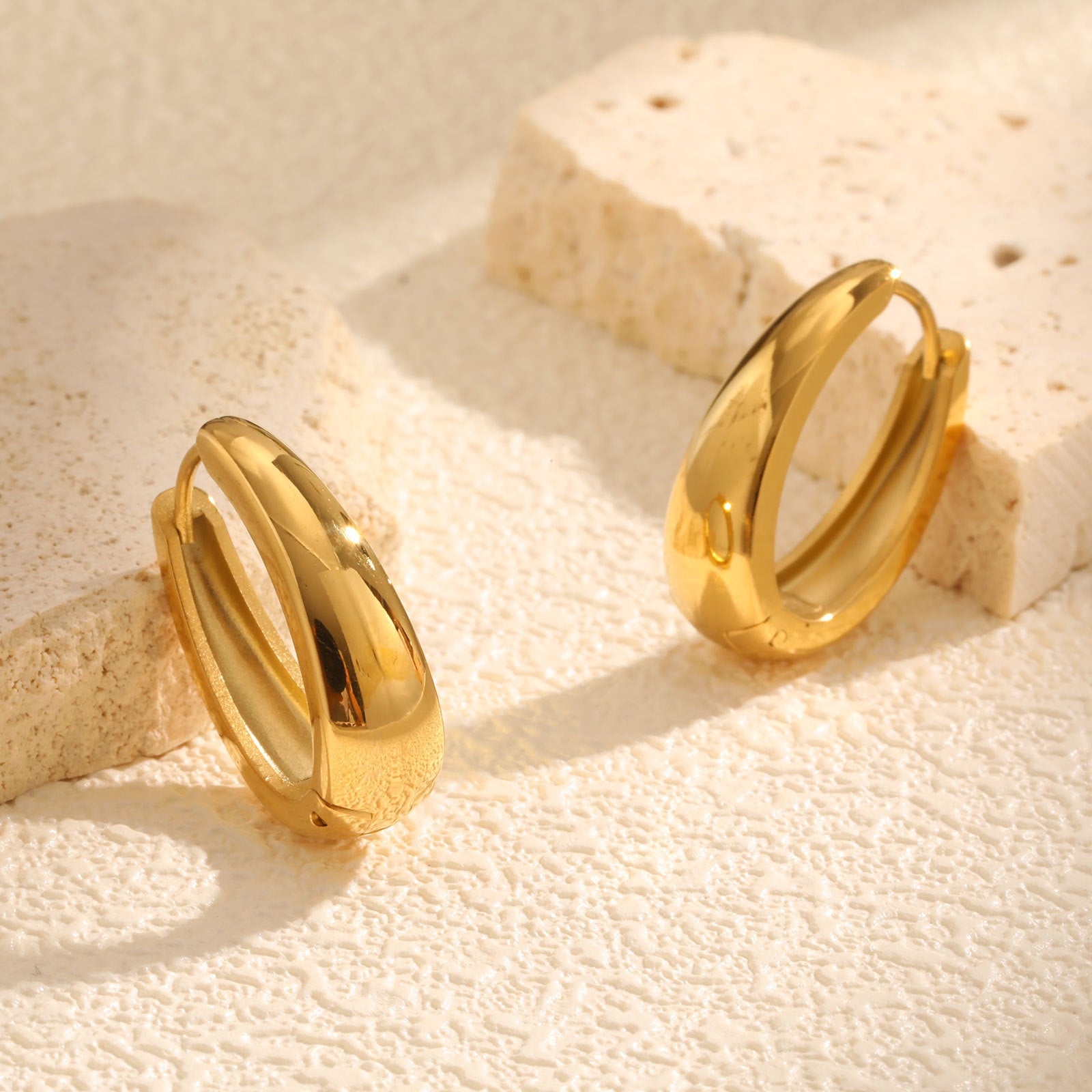 Sleek Gold Hoop Earrings
