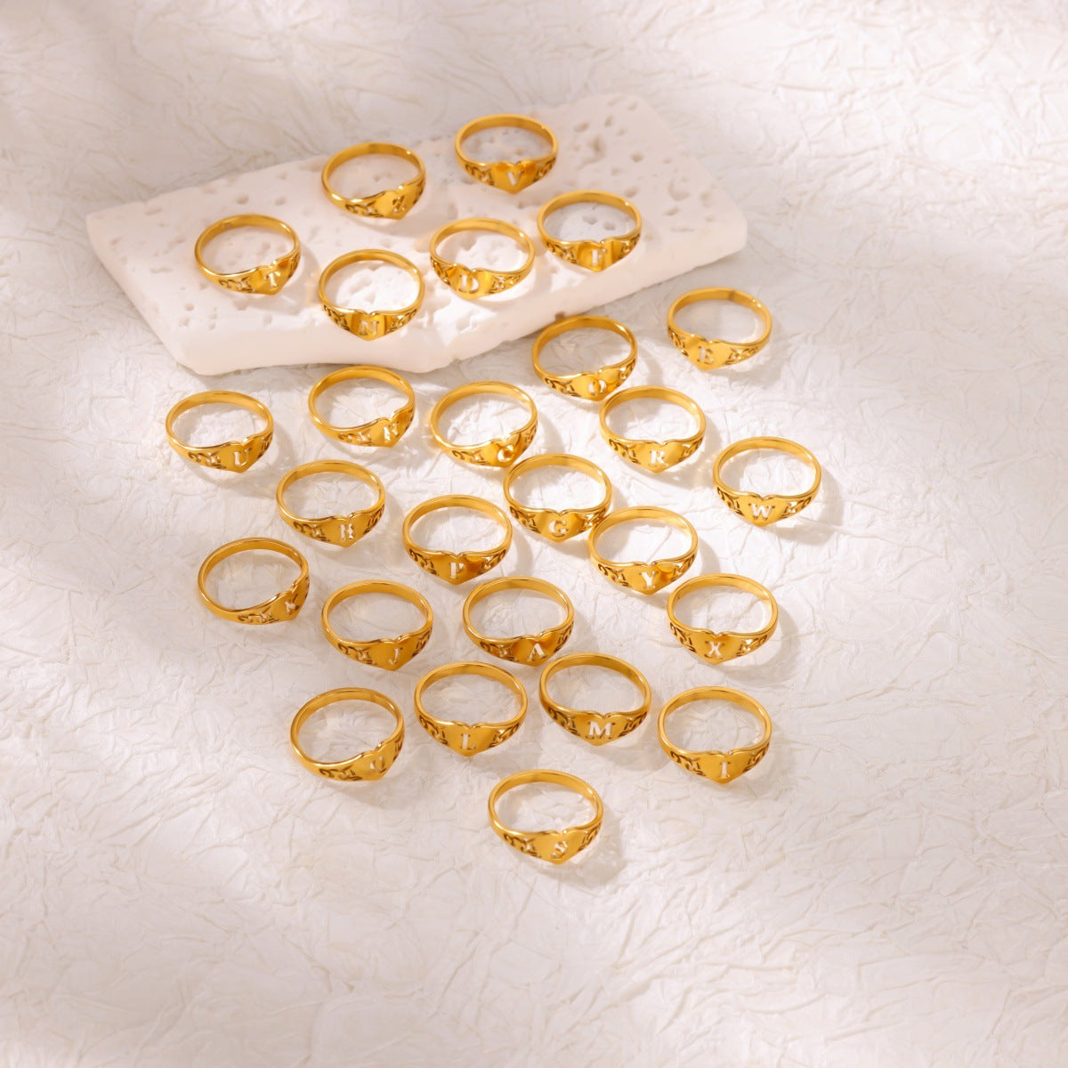 Heart Initial Cutout Ring