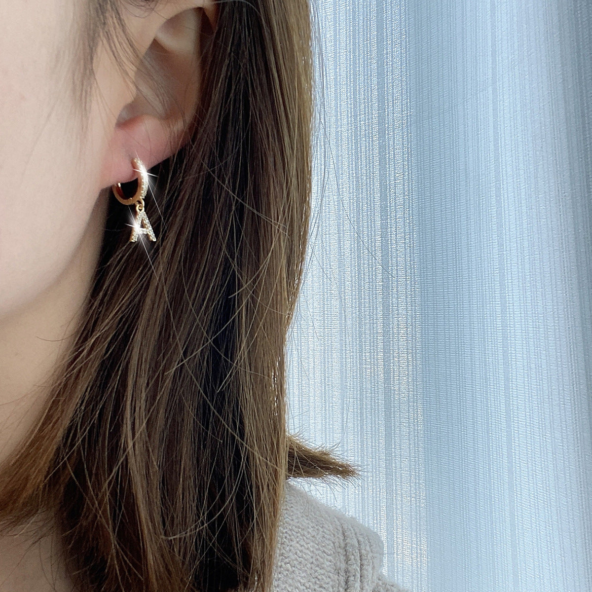 Gold Initial Hoop Earrings