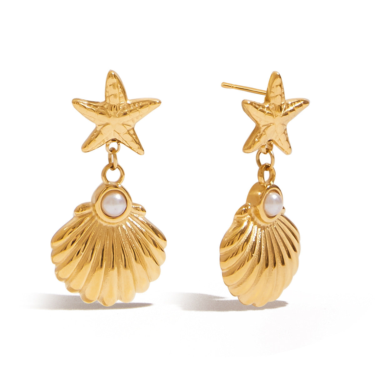 Starfish Shell Earrings