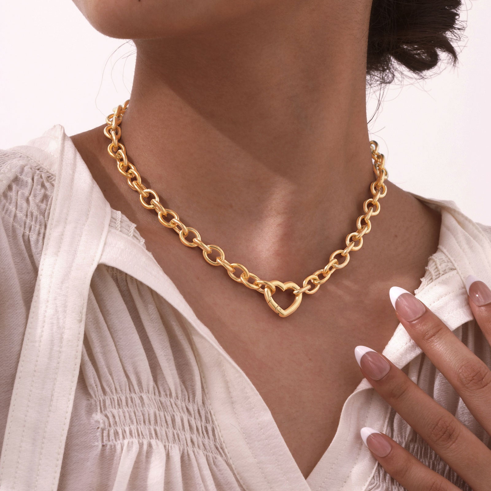 Chunky Heart Chain Necklace