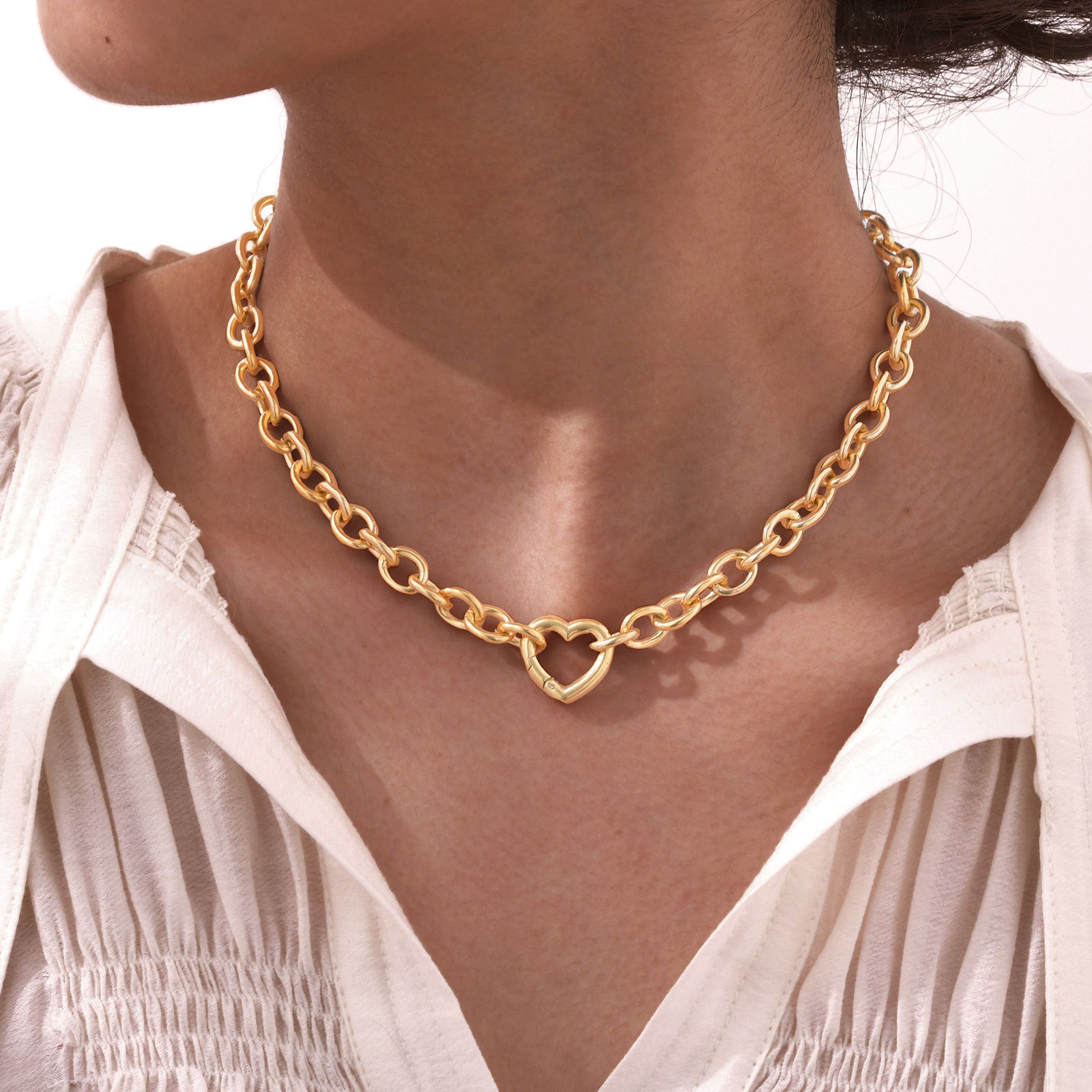 Chunky Heart Chain Necklace