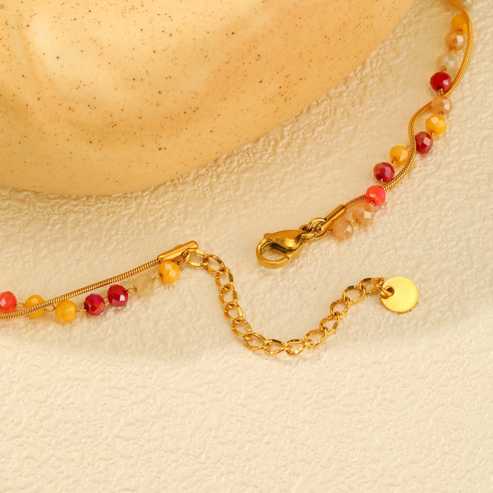 Colorful Beaded Snake Chain Necklace